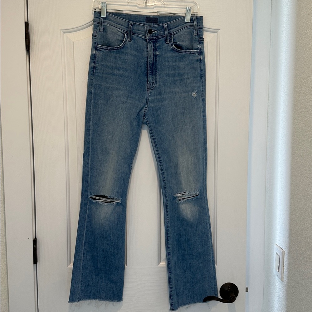MOTHER The Hustler Ankle Light Blue Denim Jeans